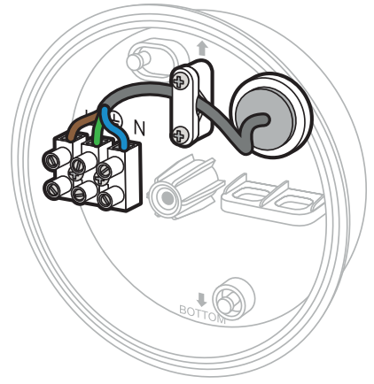 Reinstall the cable clamp to secure the power cable
